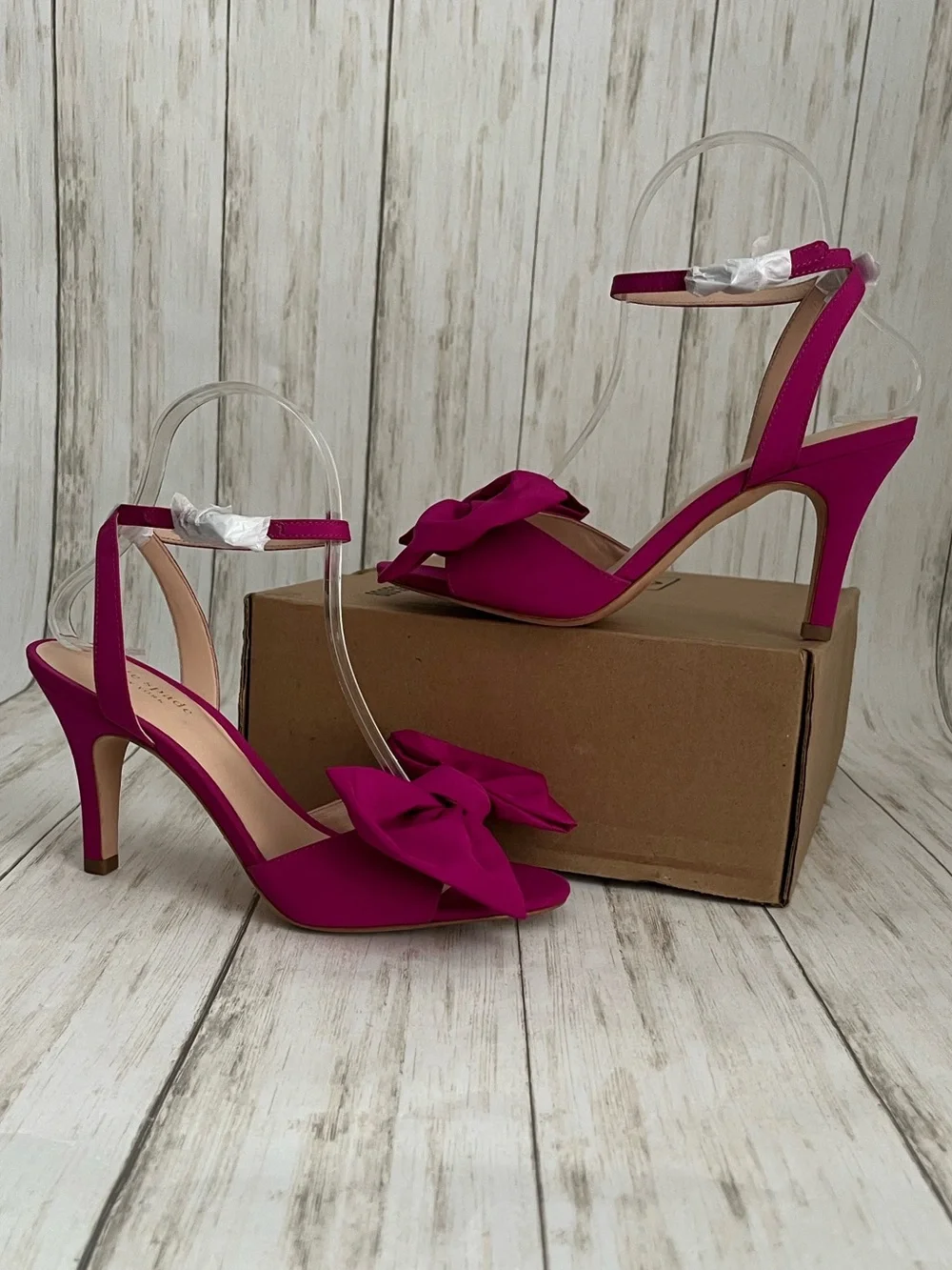 Kate Spade Gloria Bow Ankle-Strap Heels in Magenta Crush - Picture 8 of 11